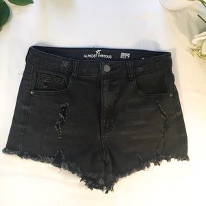 Black Denim Shorts ~ High Waisted